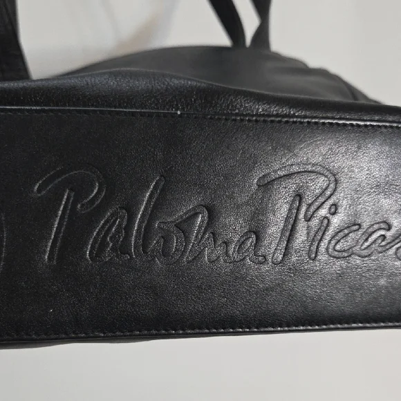Paloma Picasso Black Shoulder Bag with Gold Logo - Picture 8 of 16